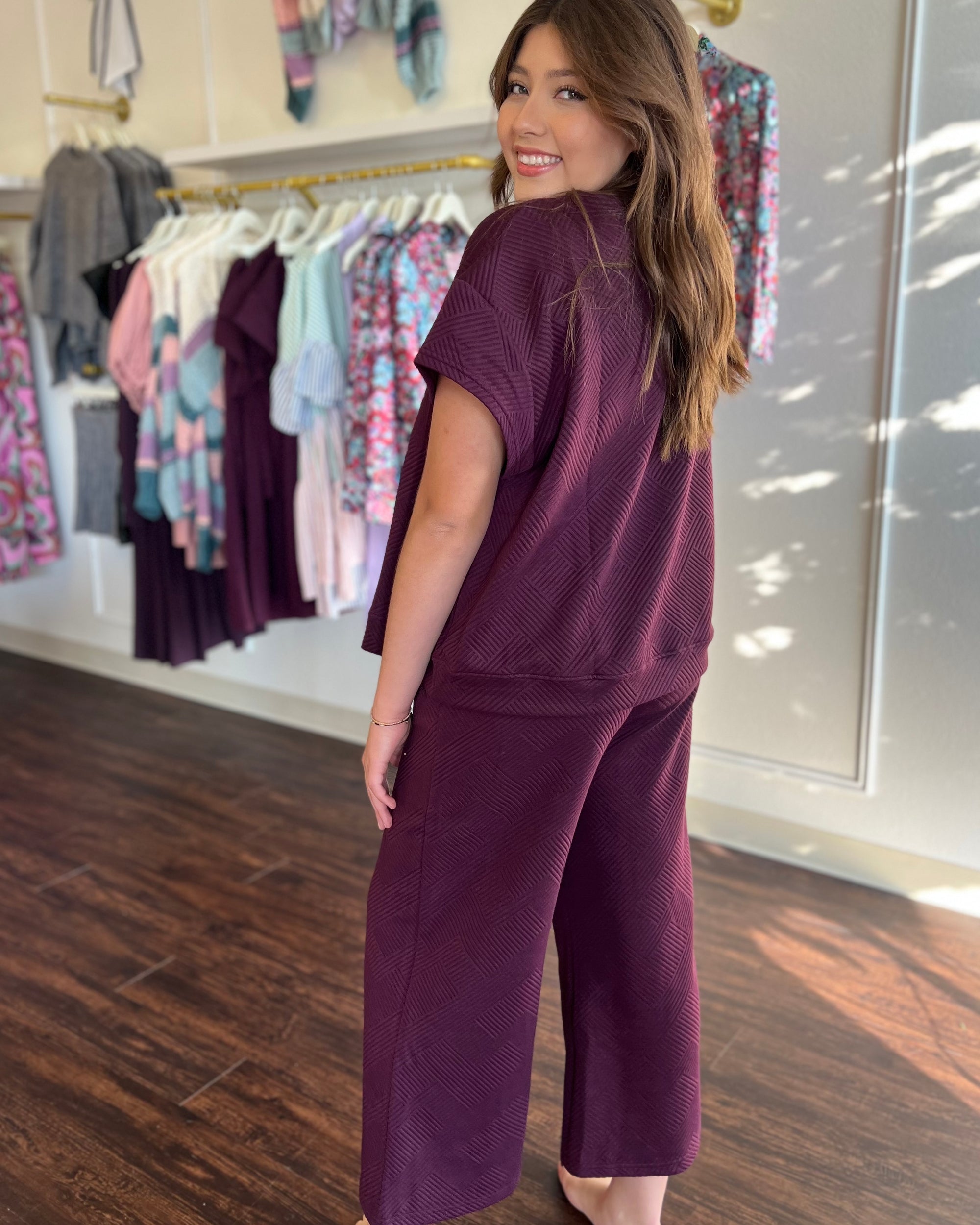 Quilted Plum Pant Set