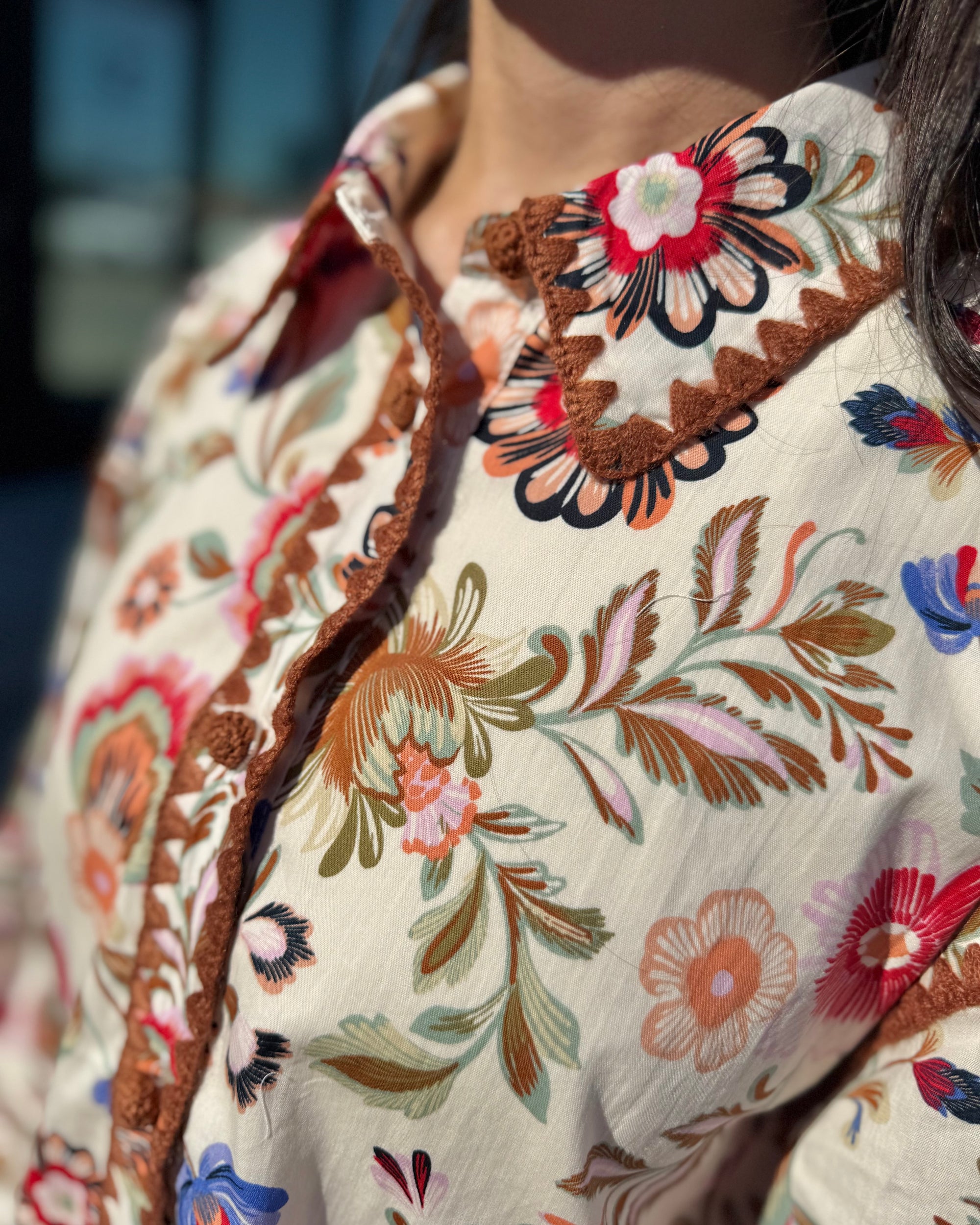 Fall Floral Ivory Dress