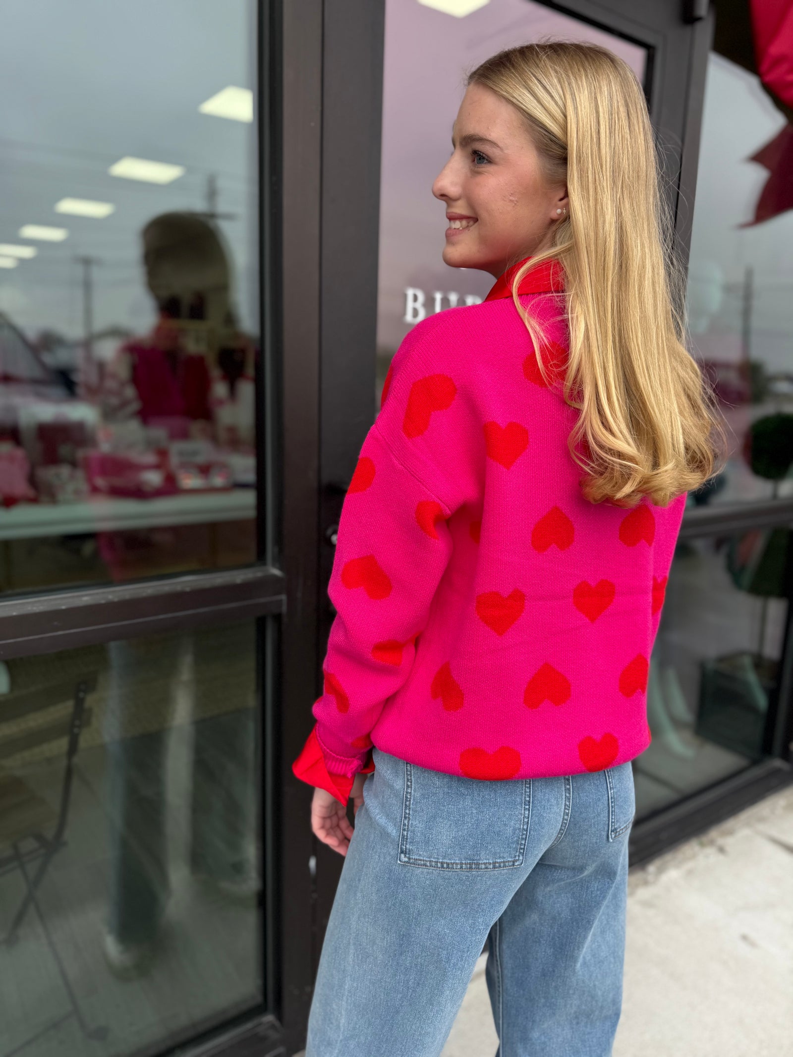 All over Heart Sweater