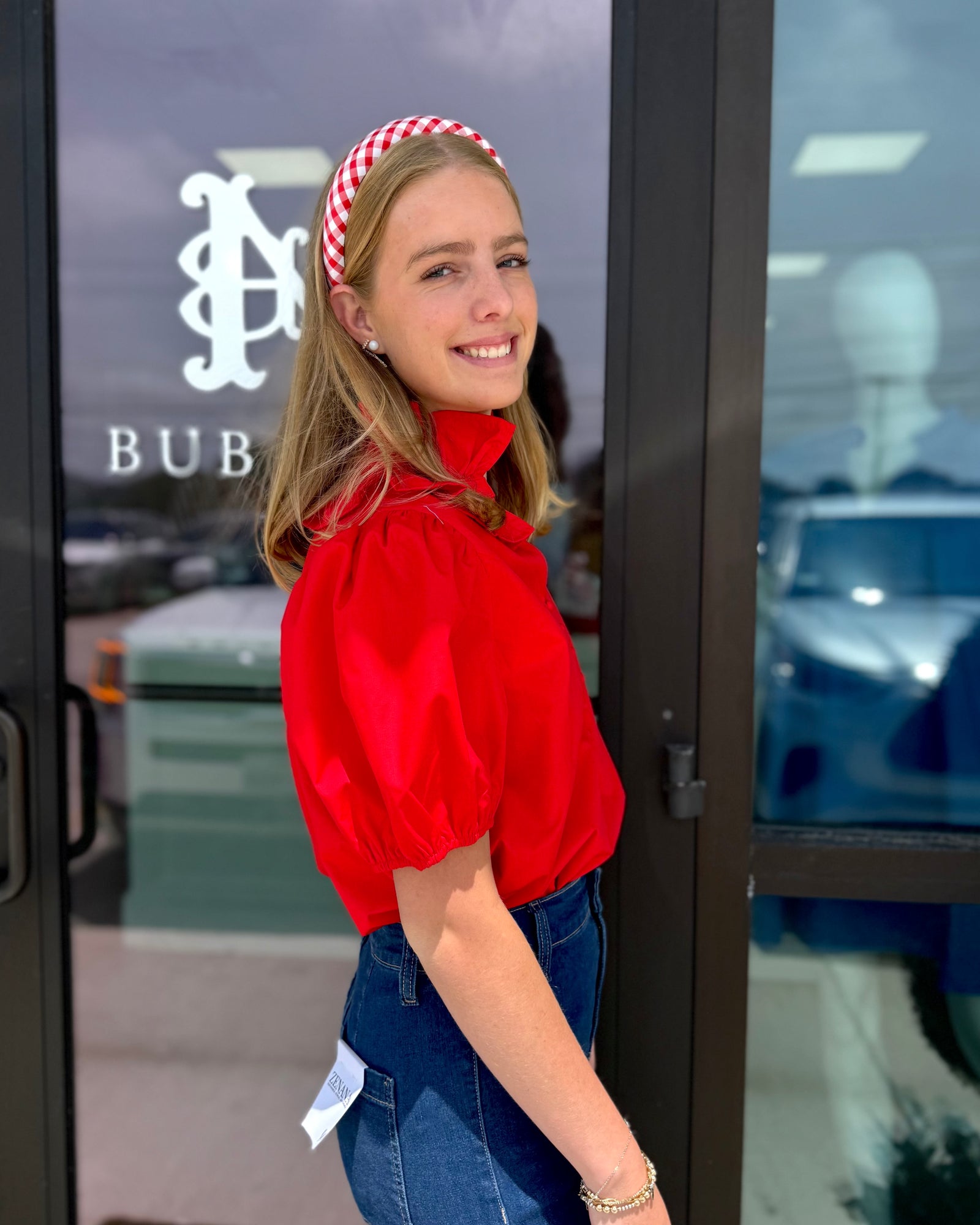 Red Ruffle Top