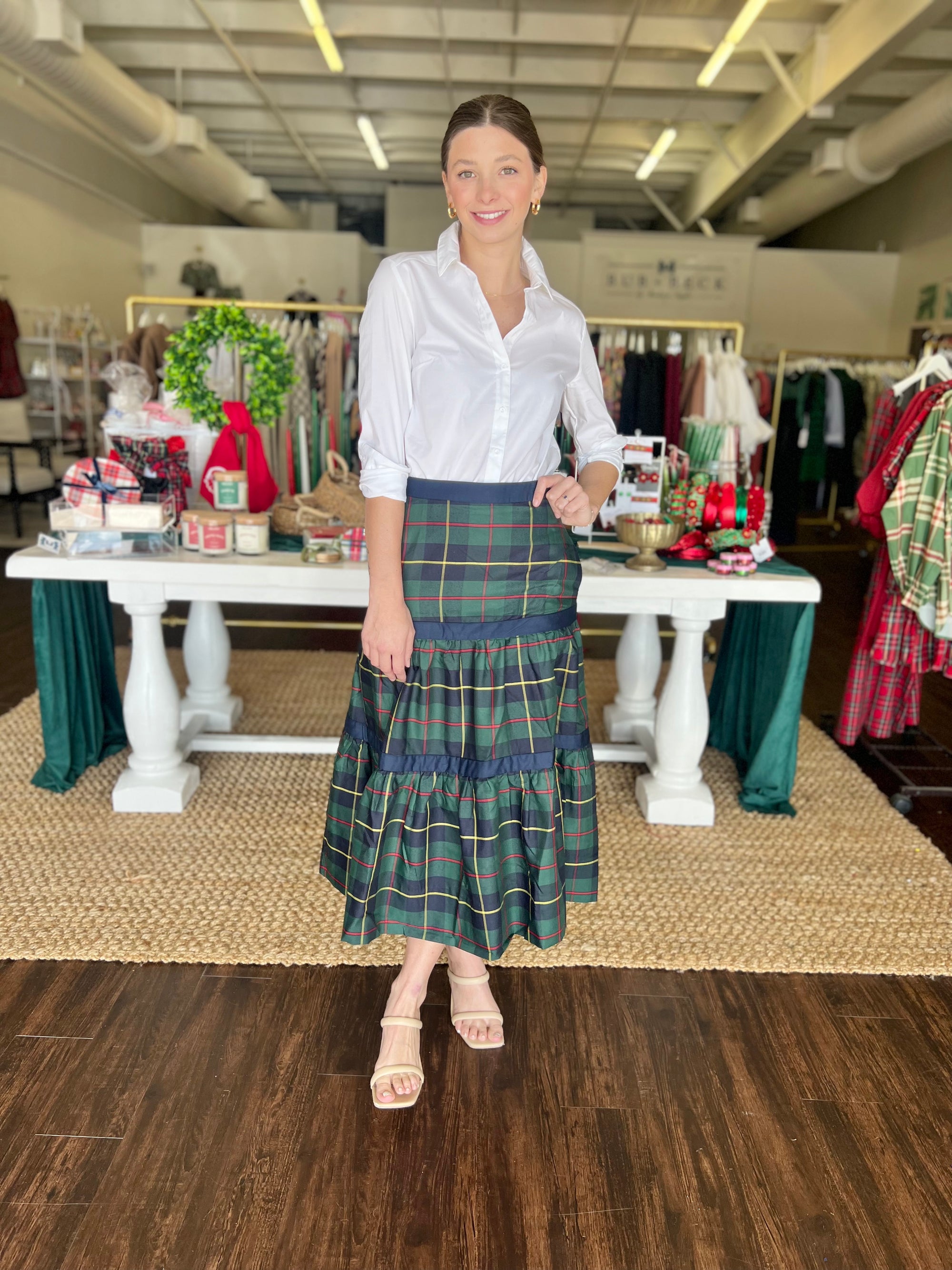 Ipanema Maxi Skirt - Holiday Plaid