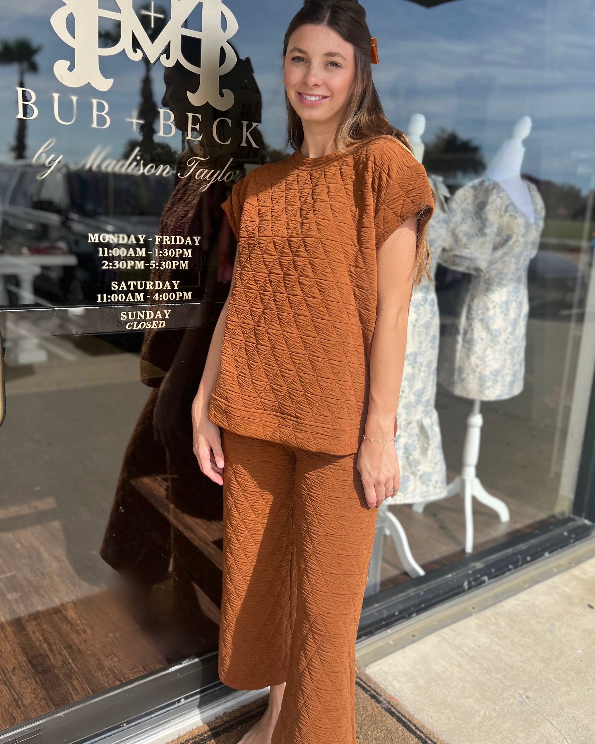 Quilted Rust Pant Set