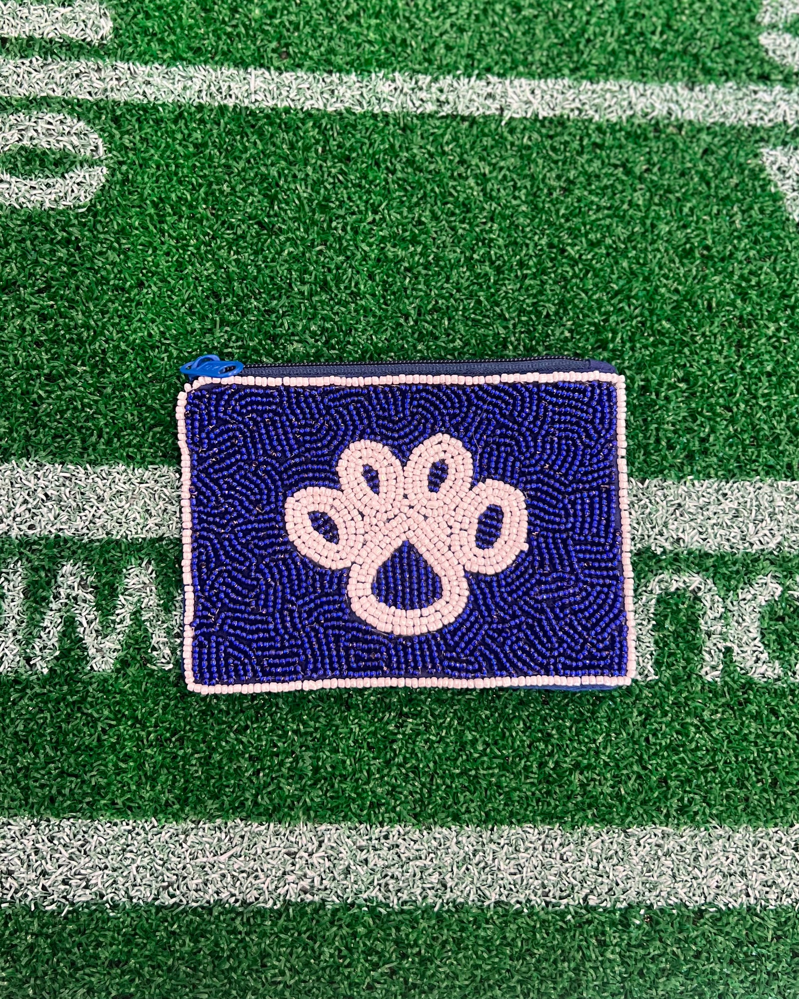 Small Paw Print Pouch - Blue