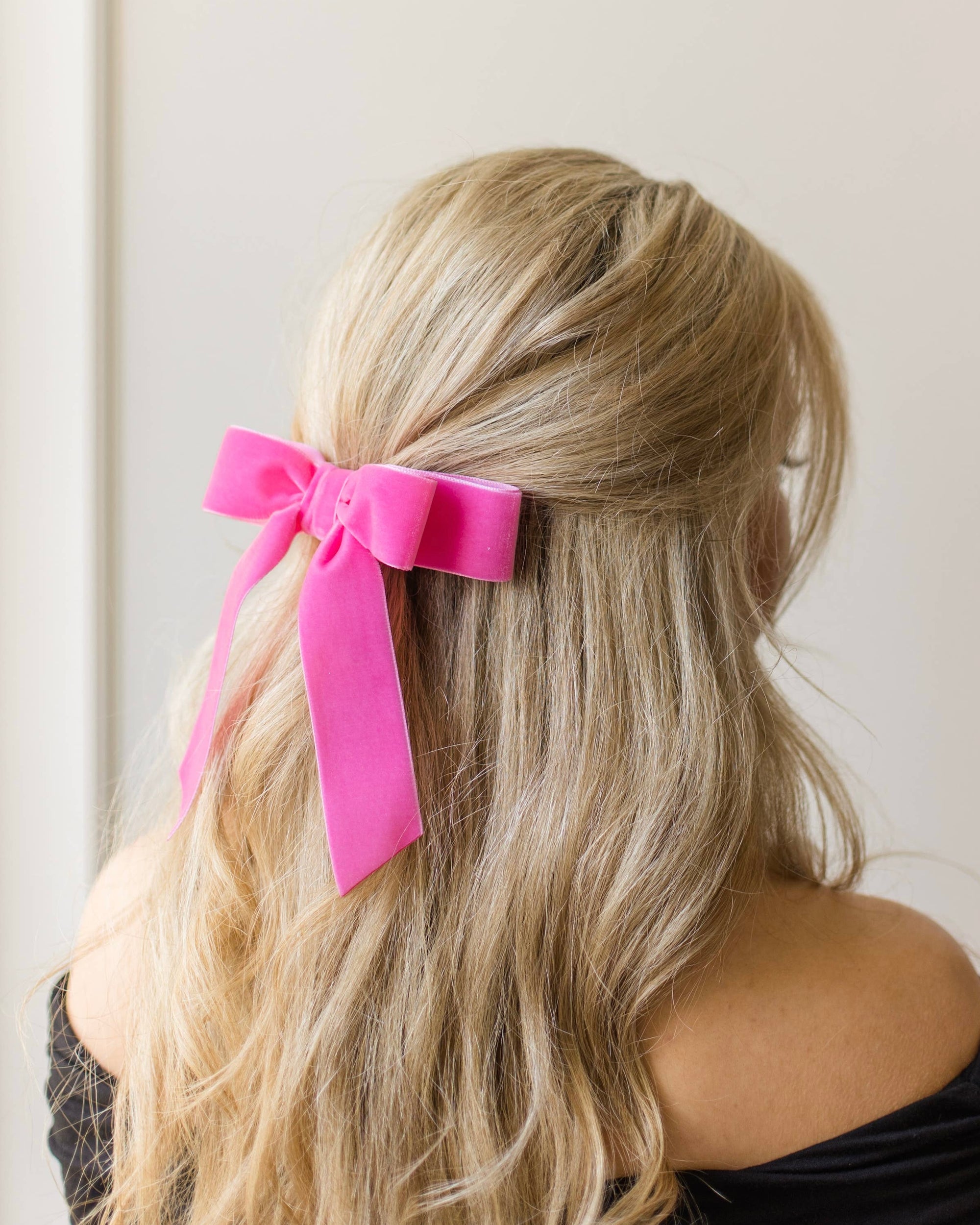 Judy Bow Barrette - Hot Pink