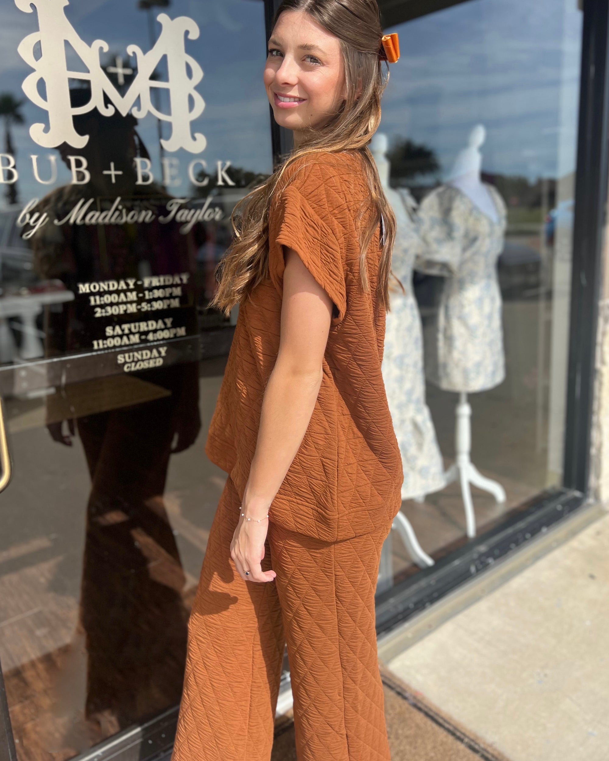 Quilted Rust Pant Set