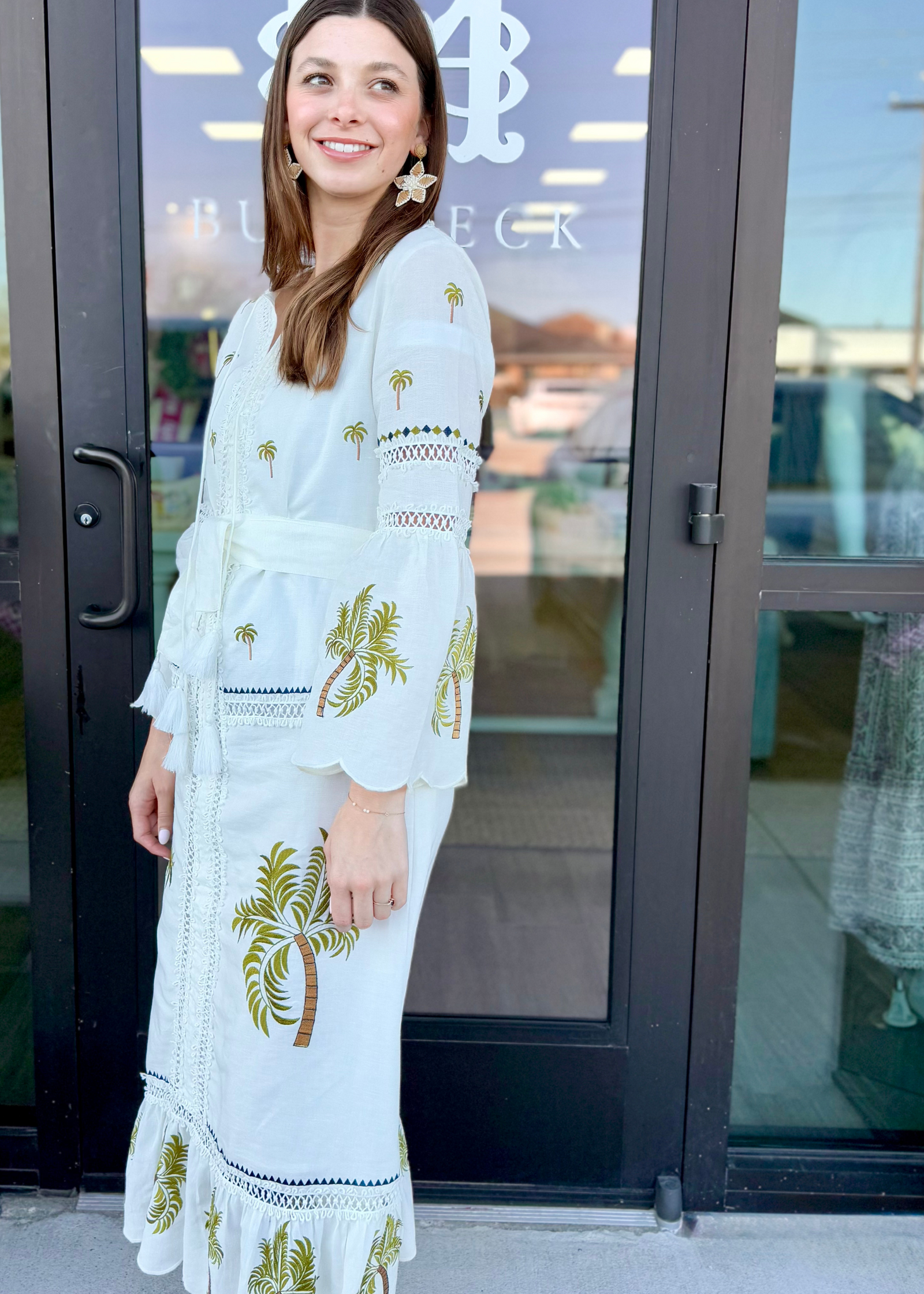 Tania Palm Maxi Dress