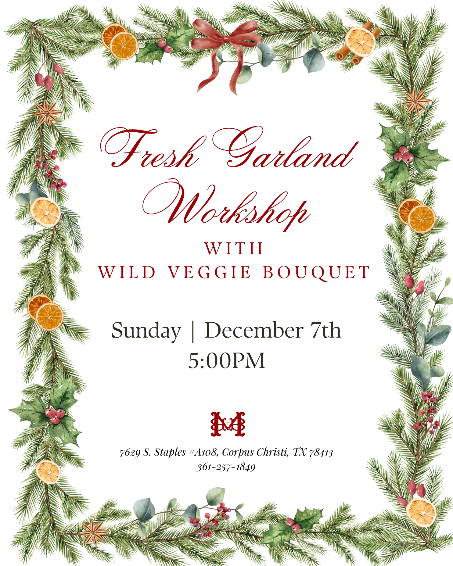 Fresh Garland Workshop Admission