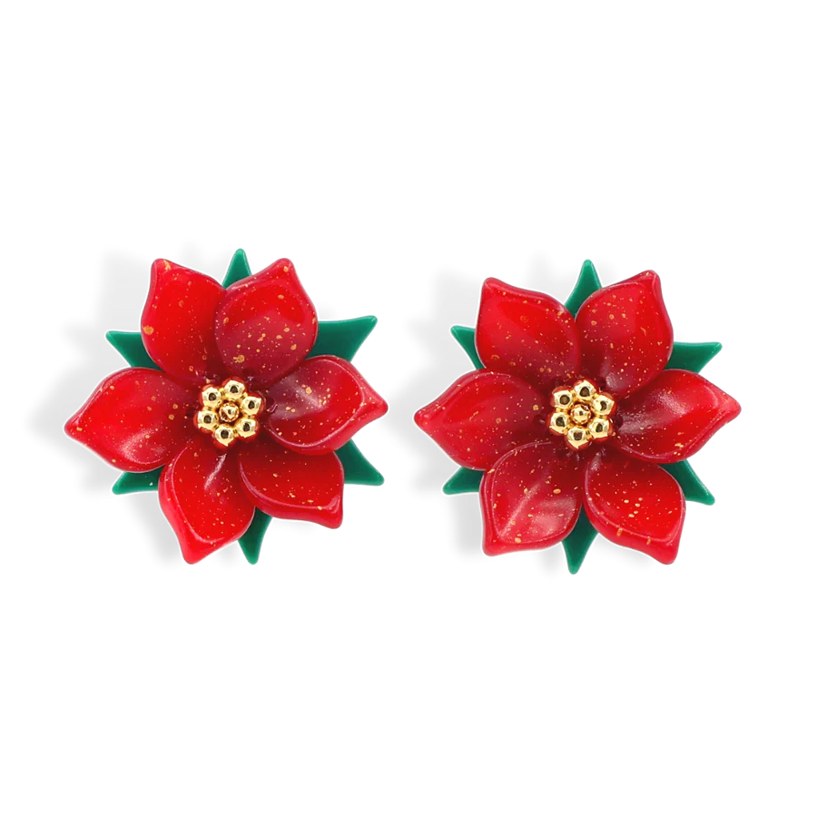 Poinsettia Statement Earrings