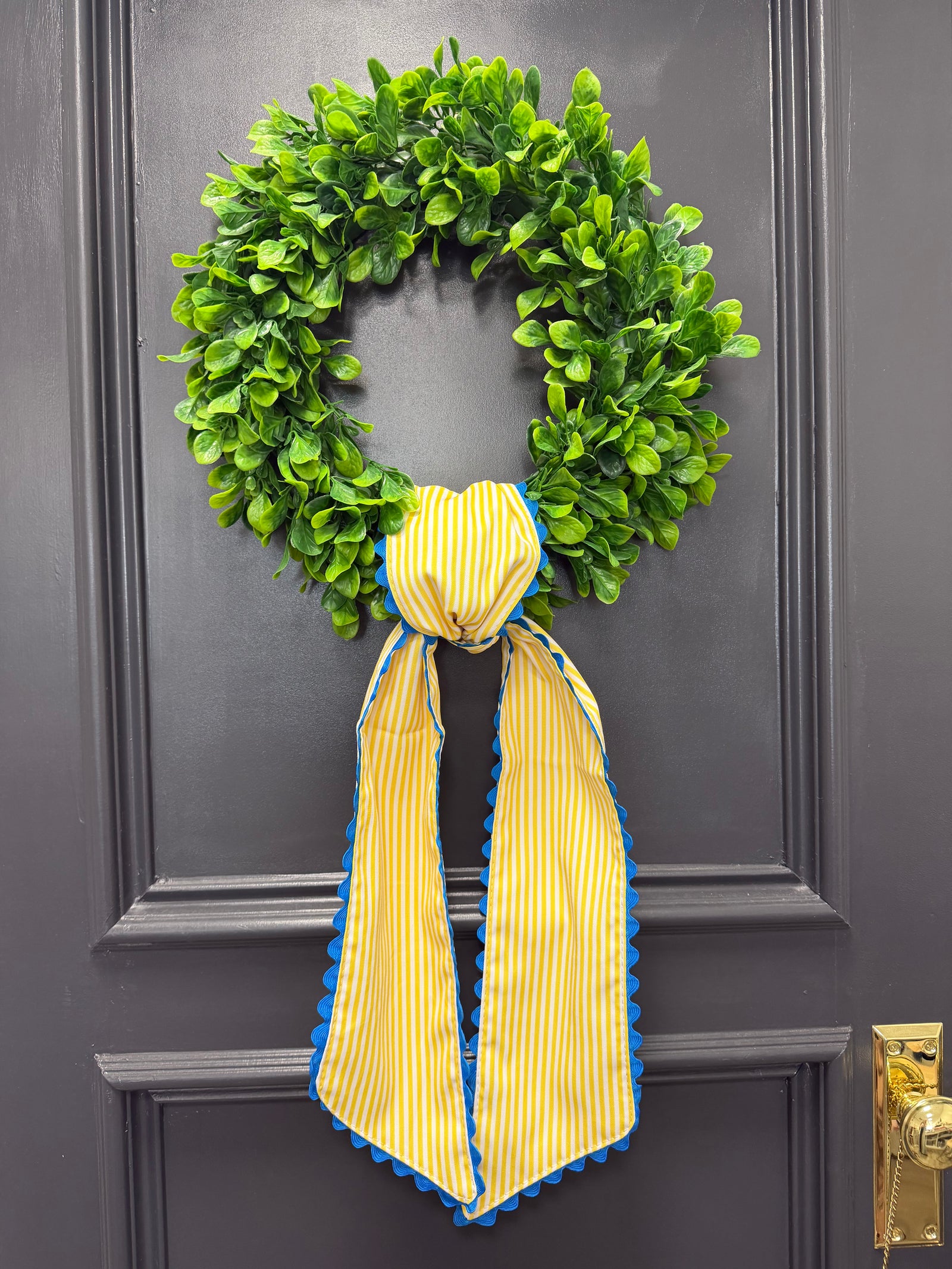 Yellow & White Striped Royal Scalloped Sash
