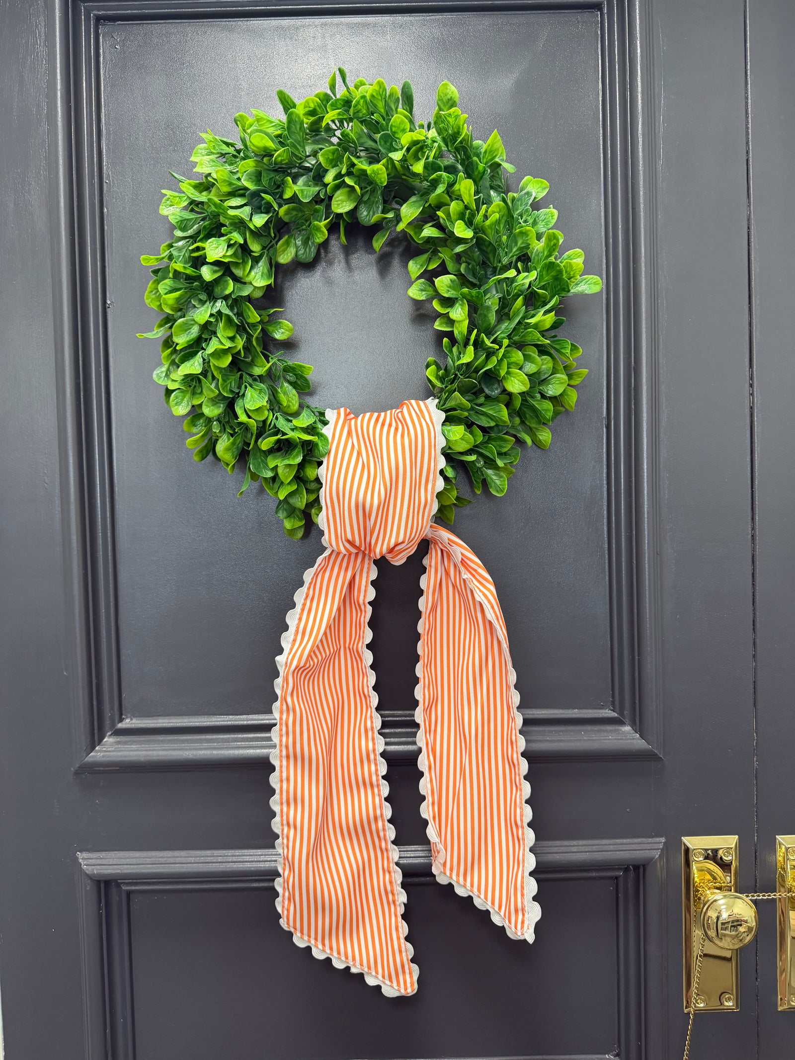 Orange & White Striped Scalloped Sash