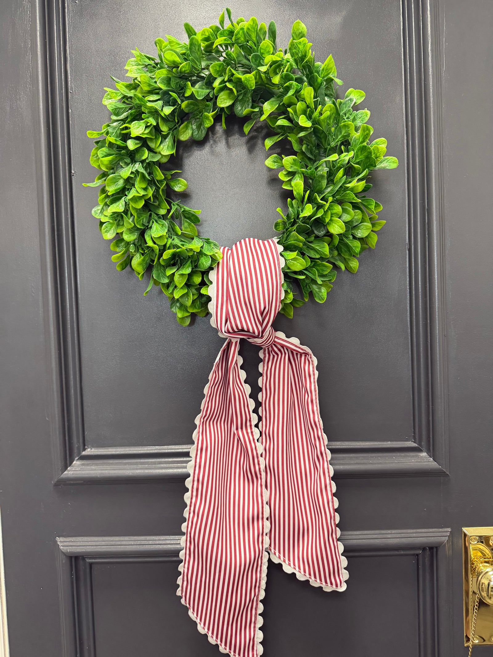 Maroon & White Striped Scalloped Sash