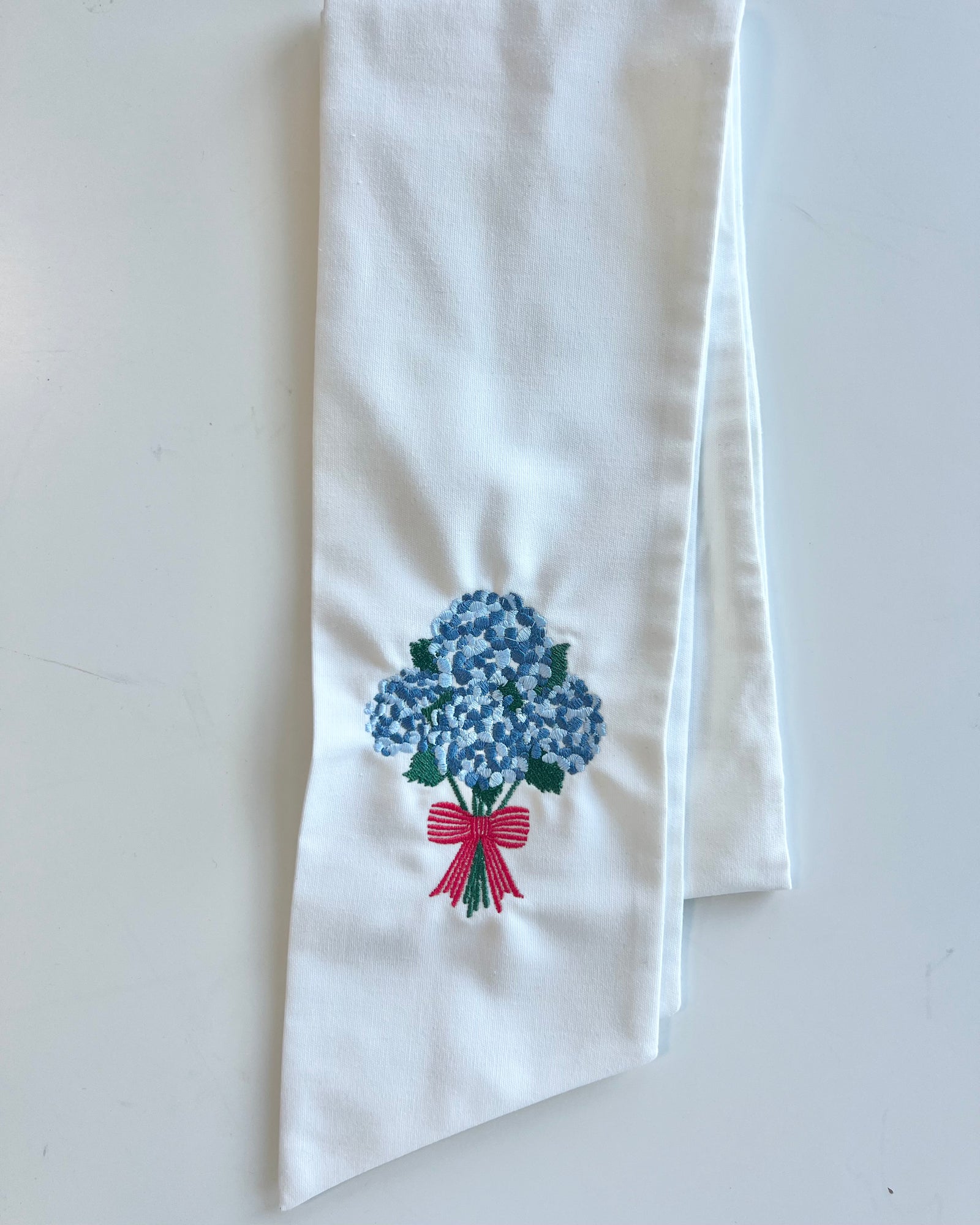Hydrangea Embroidered Sash