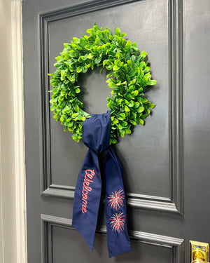 Blue Embroidered Firework Sash