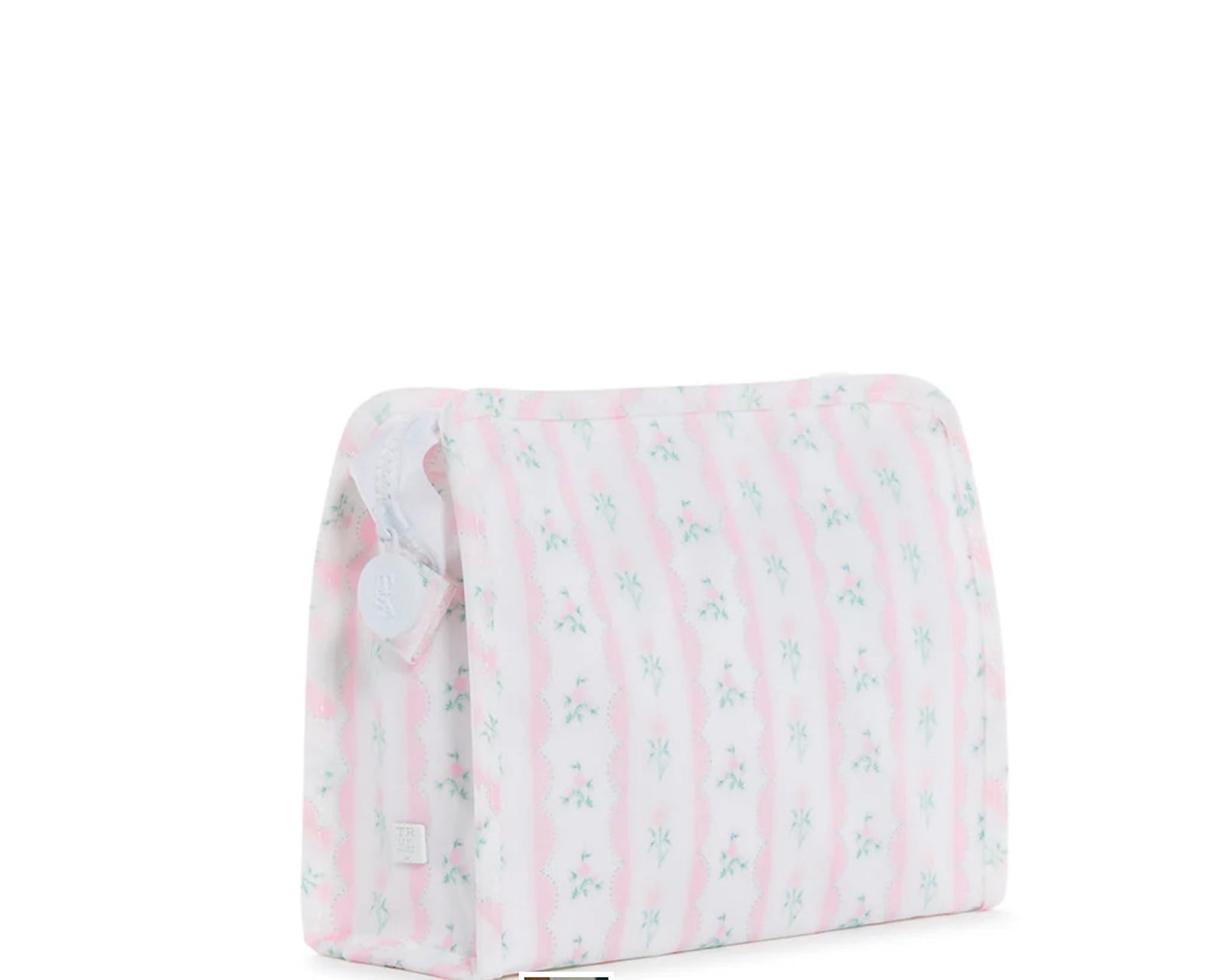 Roadie Large Zip Pouch- Ribbon Floral Pink