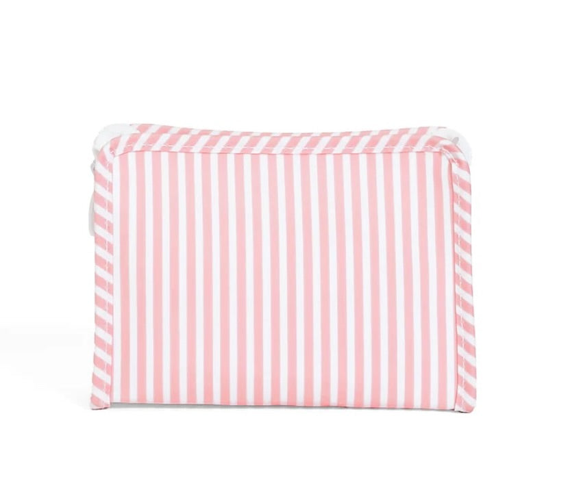 Roadie Large Zip Pouch- Pimlico Stripe Dusty Rose