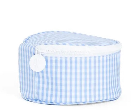 Jewel Round Case- Gingham Sky