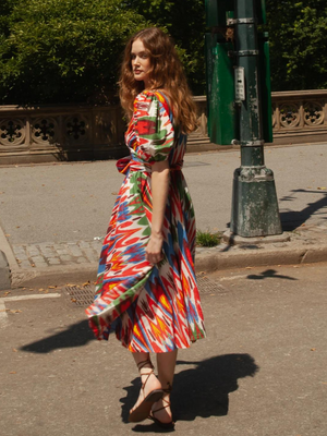 Ikat Wrap Dress