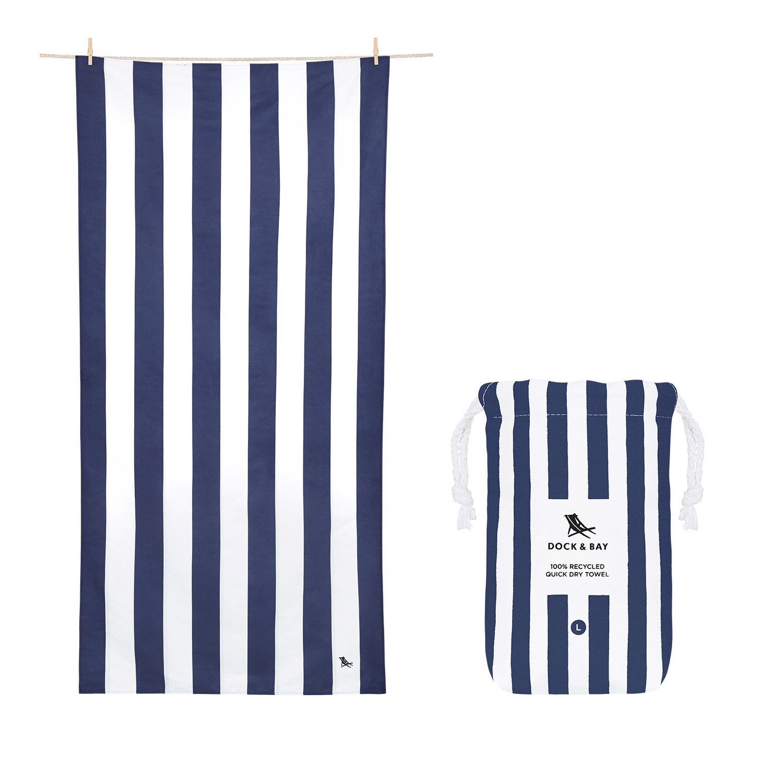 Dock & Bay Large Towel - Whitsunday Blue