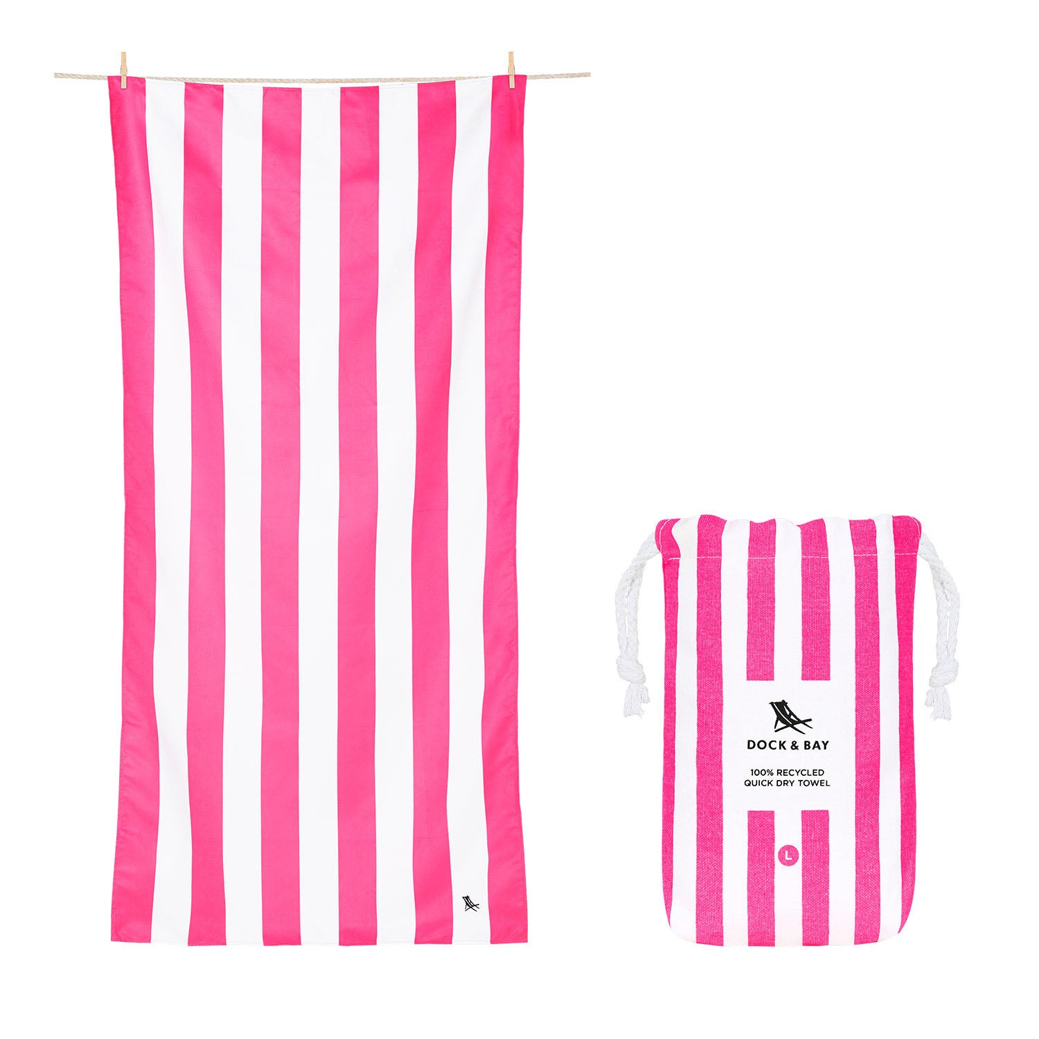 Dock & Bay Large Towel - Phi Phi Pink