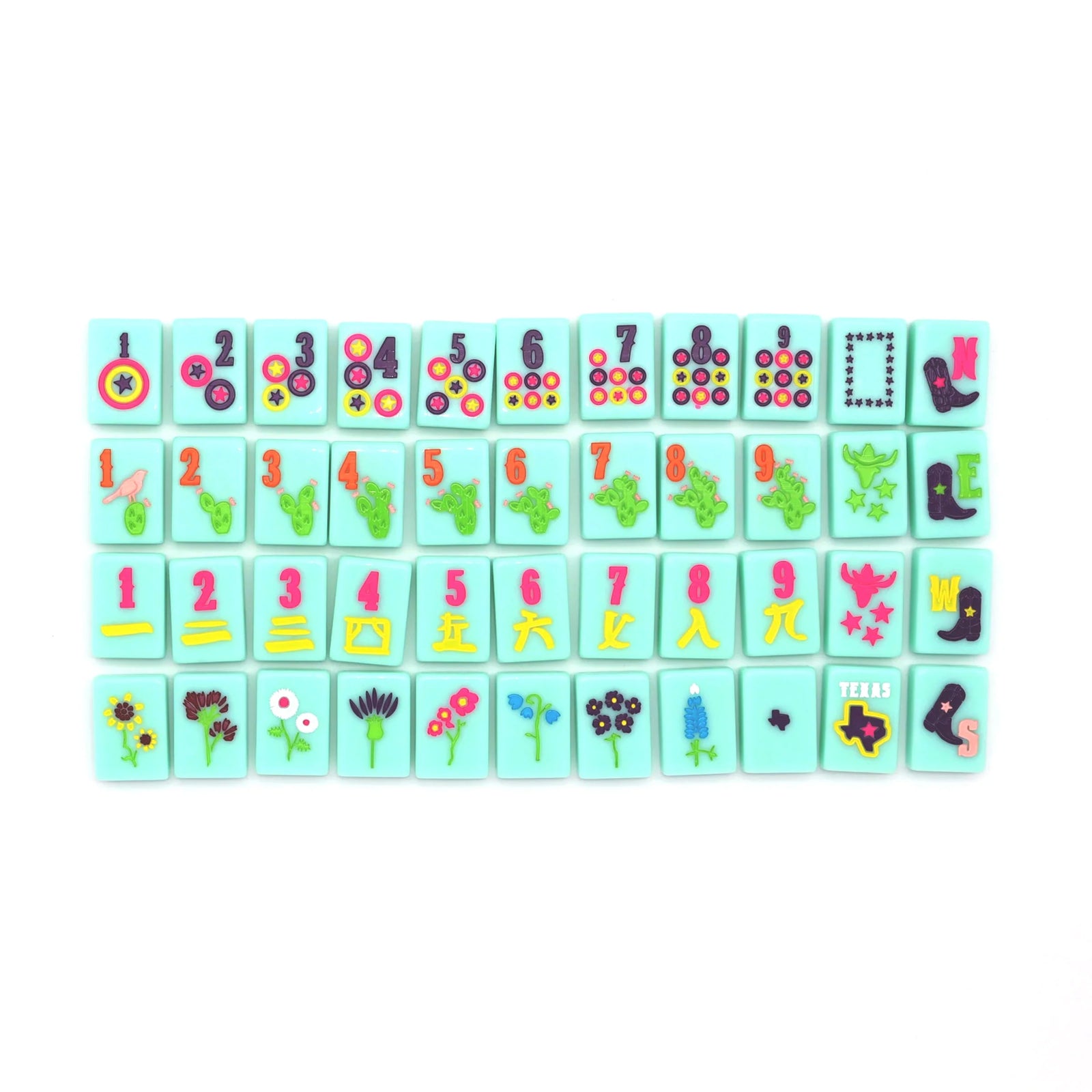 Texas Mahjong Tiles - Turquoise