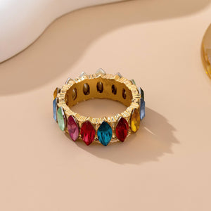 Rainbow Marquise Gem Eternity Band Ring | 80R224