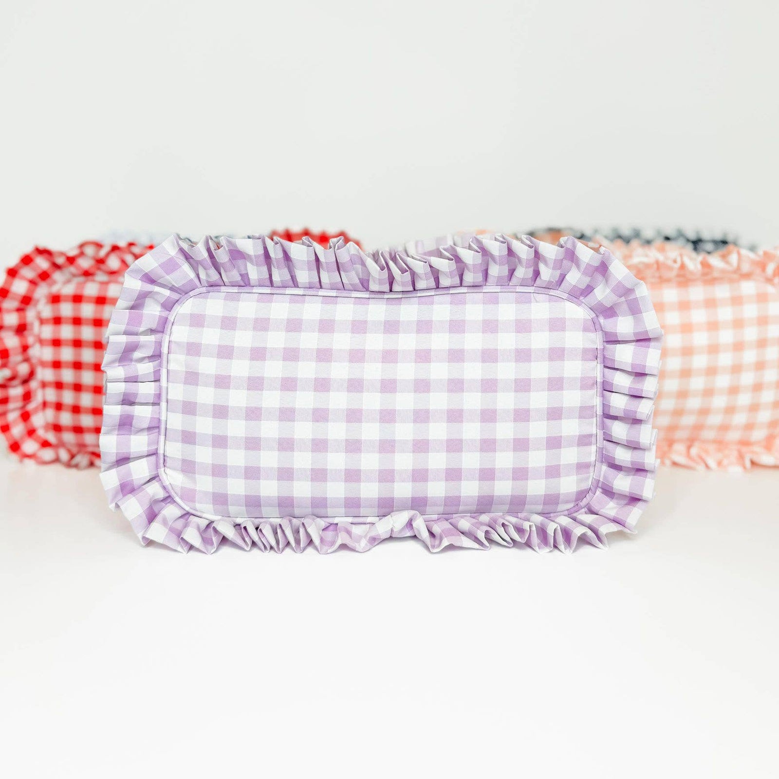 Purple Ruffle Gingham Bag