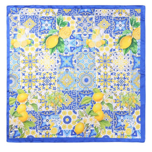 Lemon & Tile Daisy Silky Feel Bandana Scarf | 40SC721