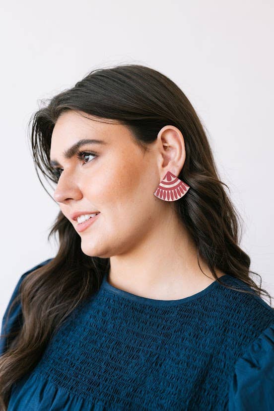 Cranberry Tile Earrings