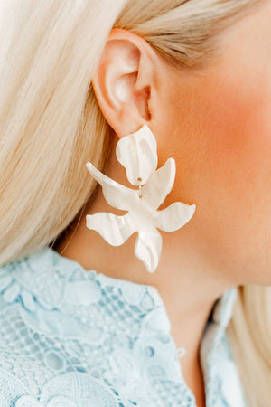 Flora Statement Earrings - Champagne Sparkle