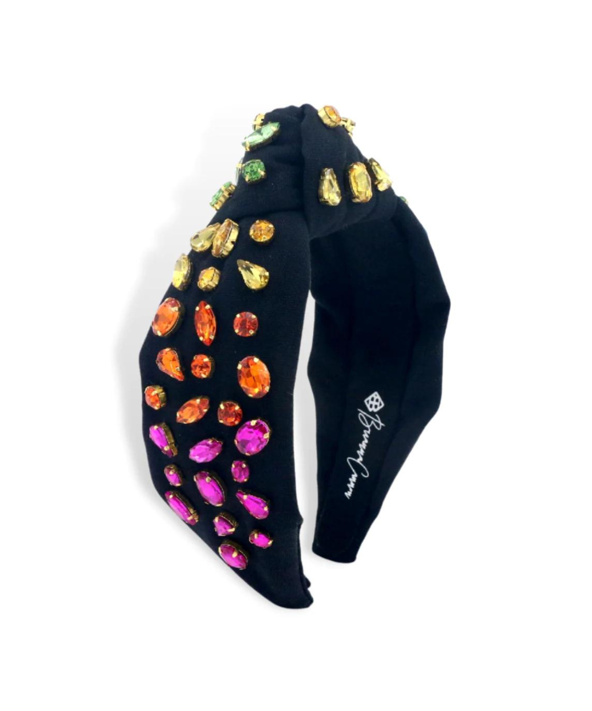 Black Headband with Rainbow Crystals