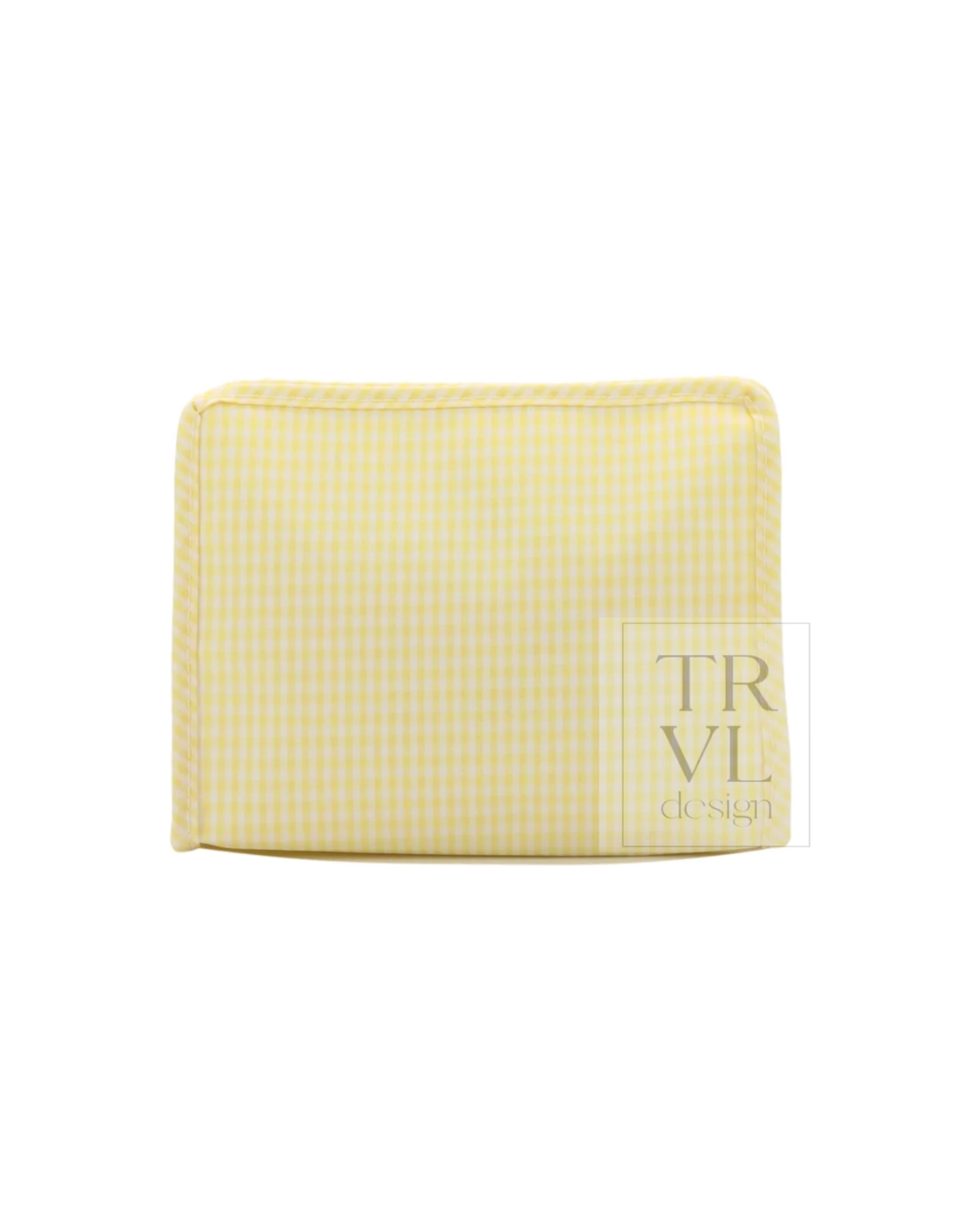 Roadie Large Zip Pouch- Gingham Buttercup