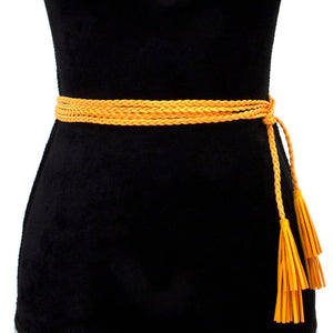 BRAIDED SUEDE BELT - Khaki