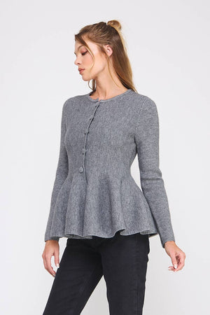 Cozy peplum cardigan sweater