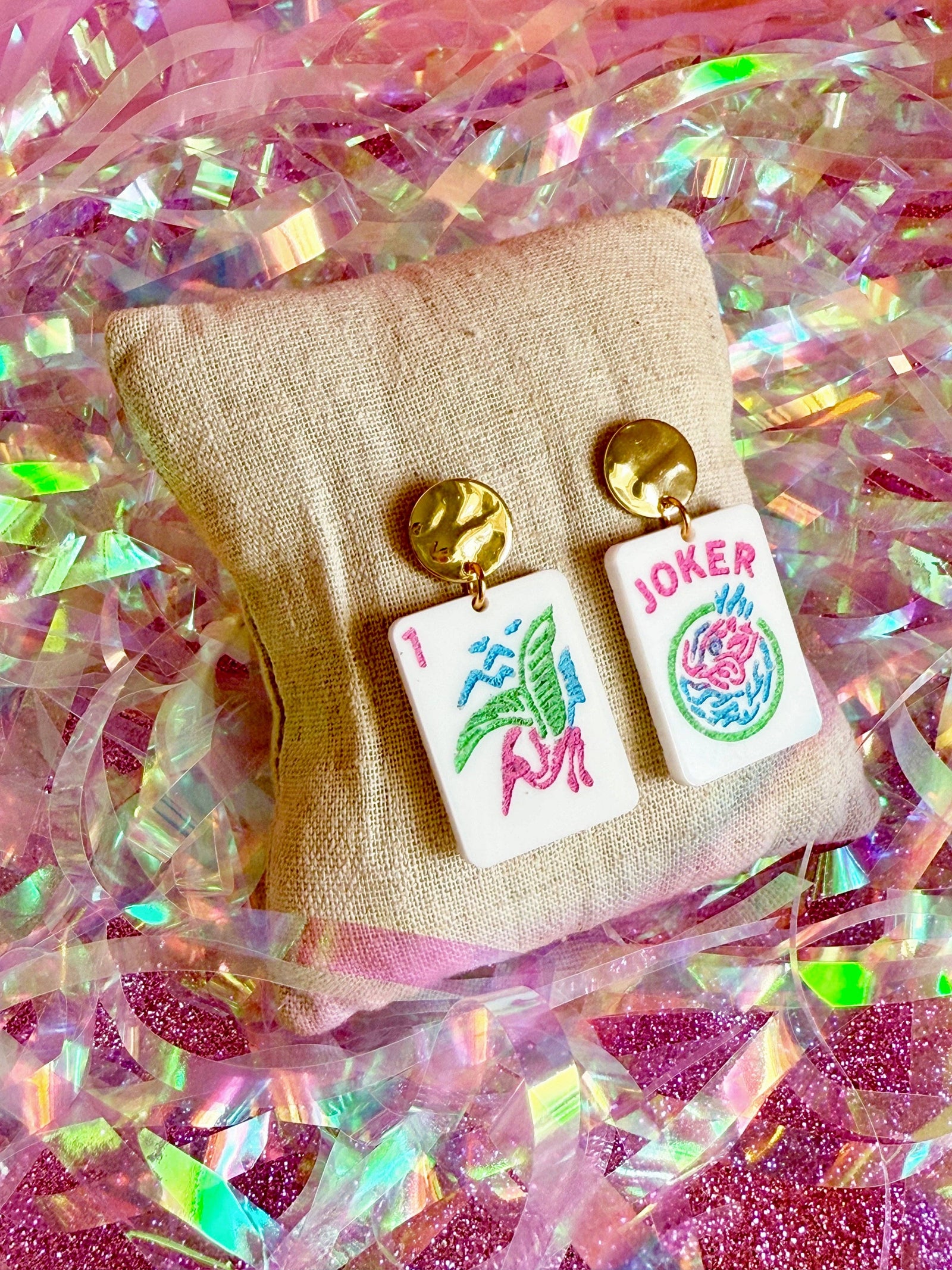 Mahjong Dangle Earring