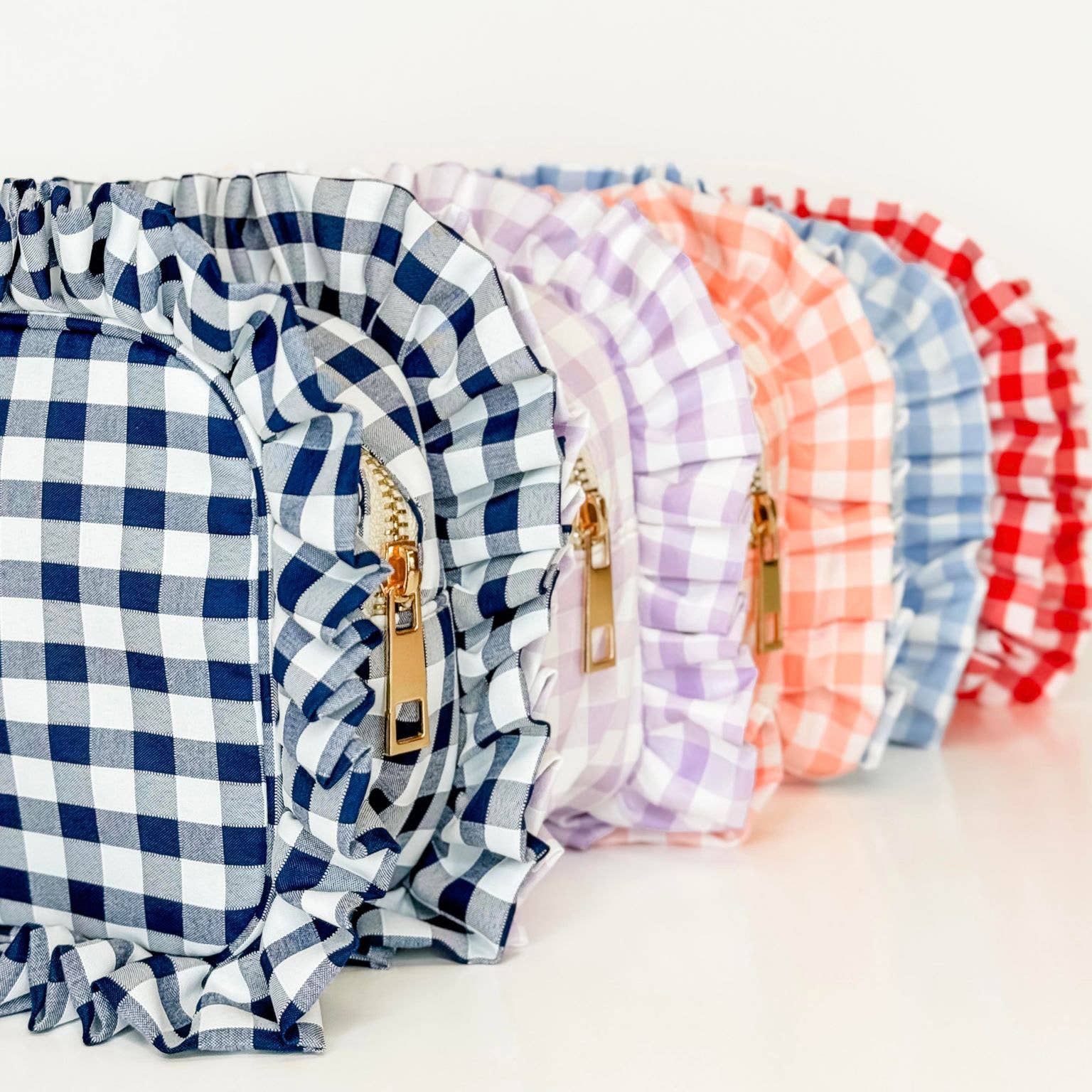 Blue Ruffle Gingham Bag