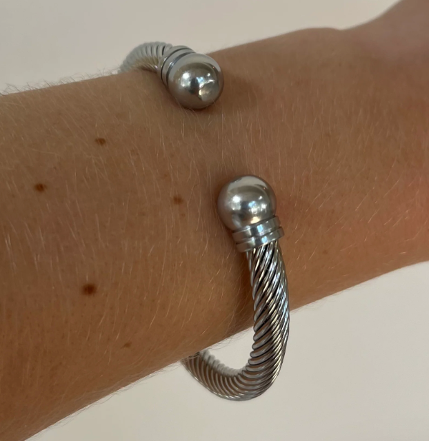 Cable Cuff - silver