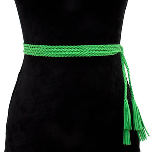 BRAIDED SUEDE BELT - Khaki