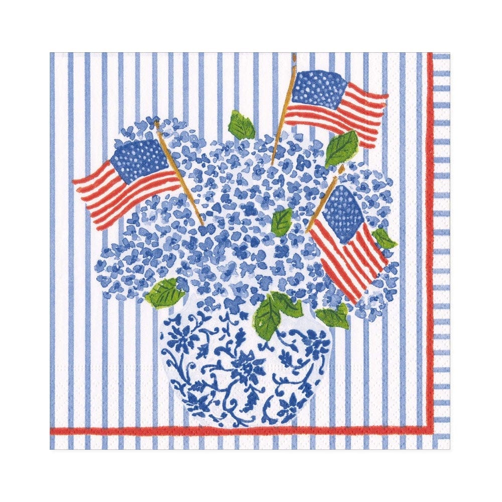 Flags & Hydrangeas Cocktail Napkins