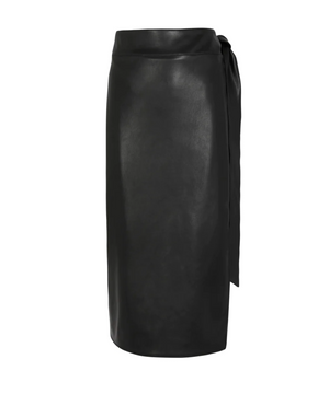Black Vegan Leather Jaspre Skirt