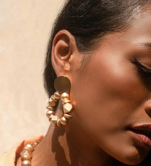 Gold Nugget Statement Earrings