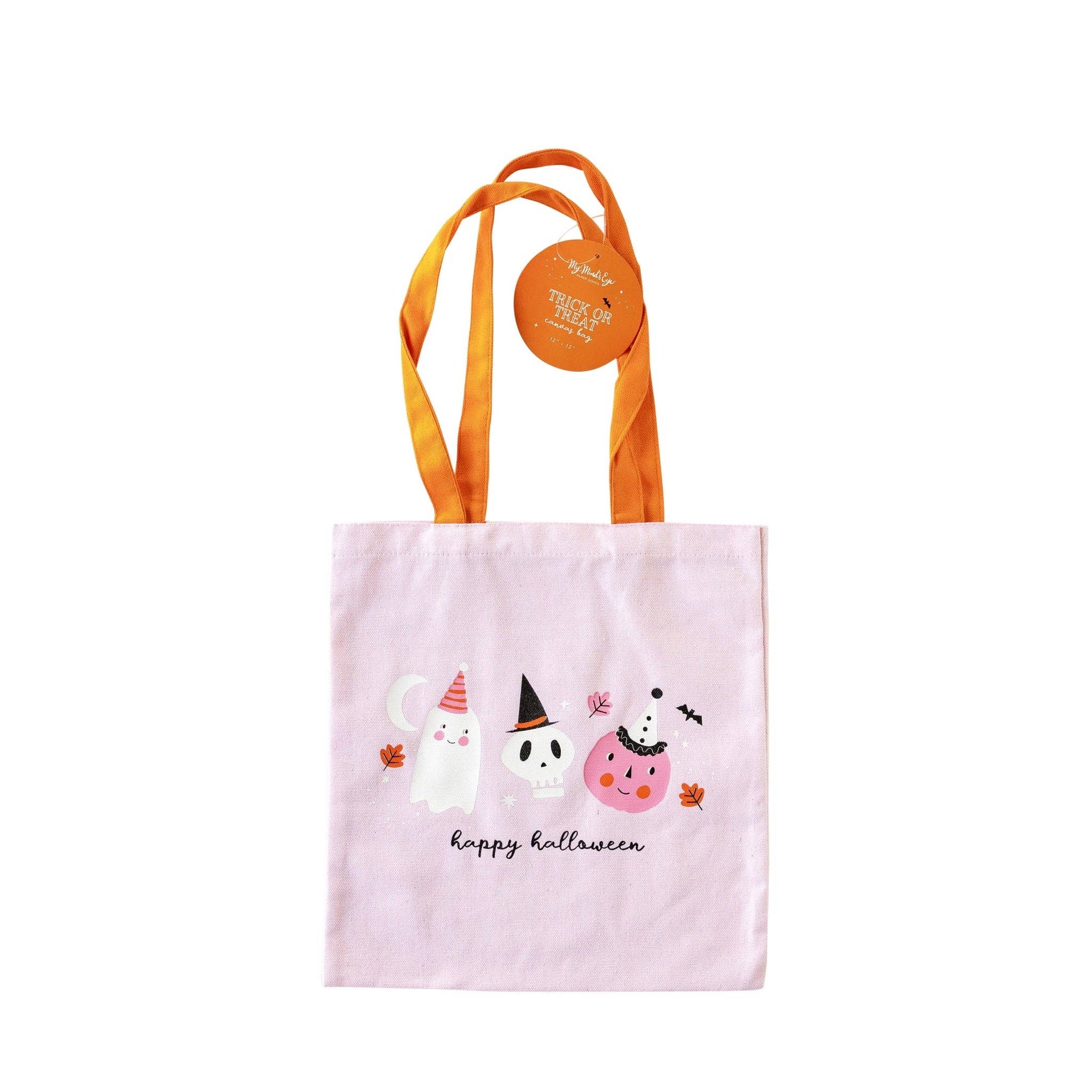 Pink Canvas Trick or Treat Bag