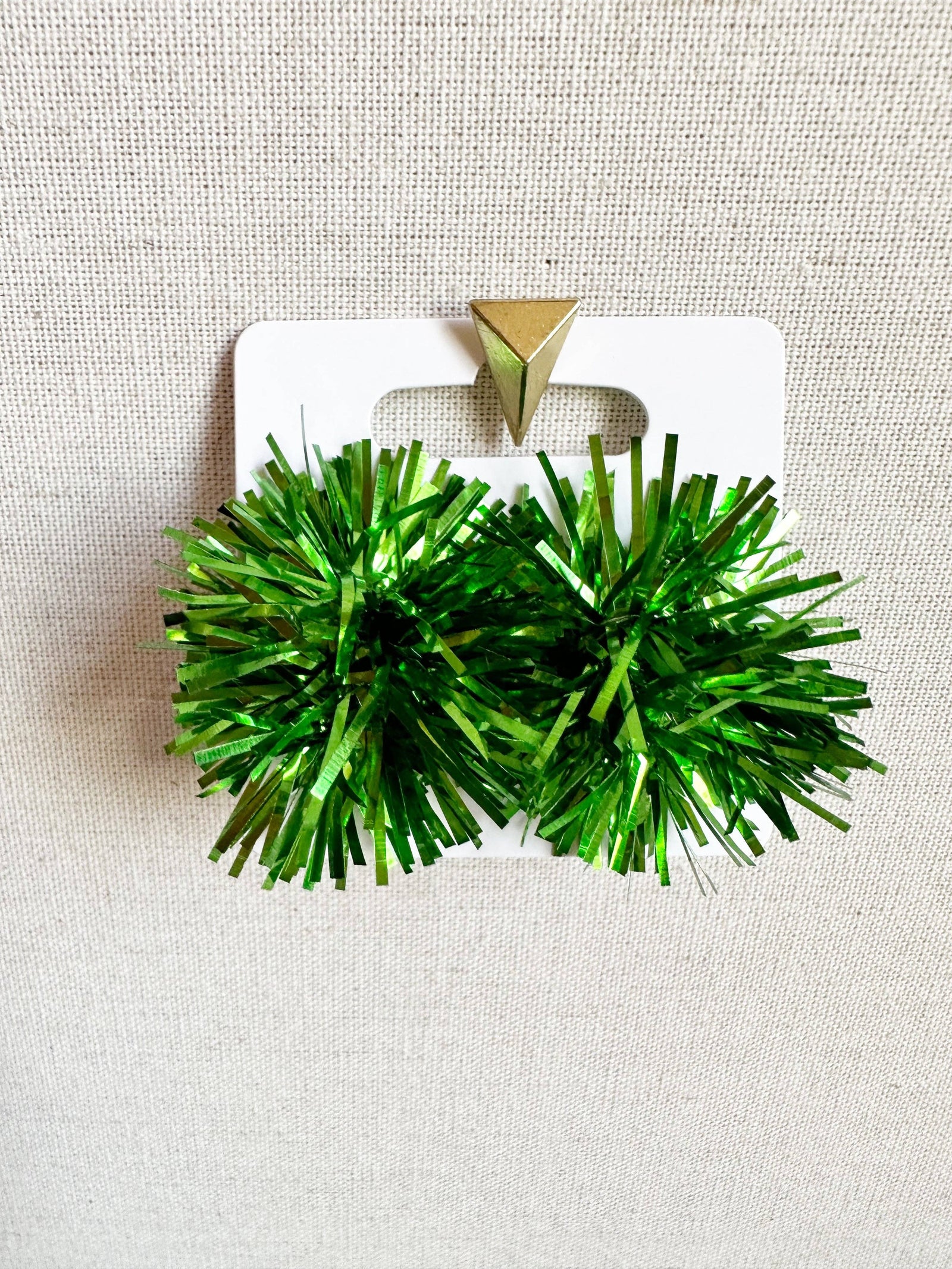 Green Party Pom Pom Studs