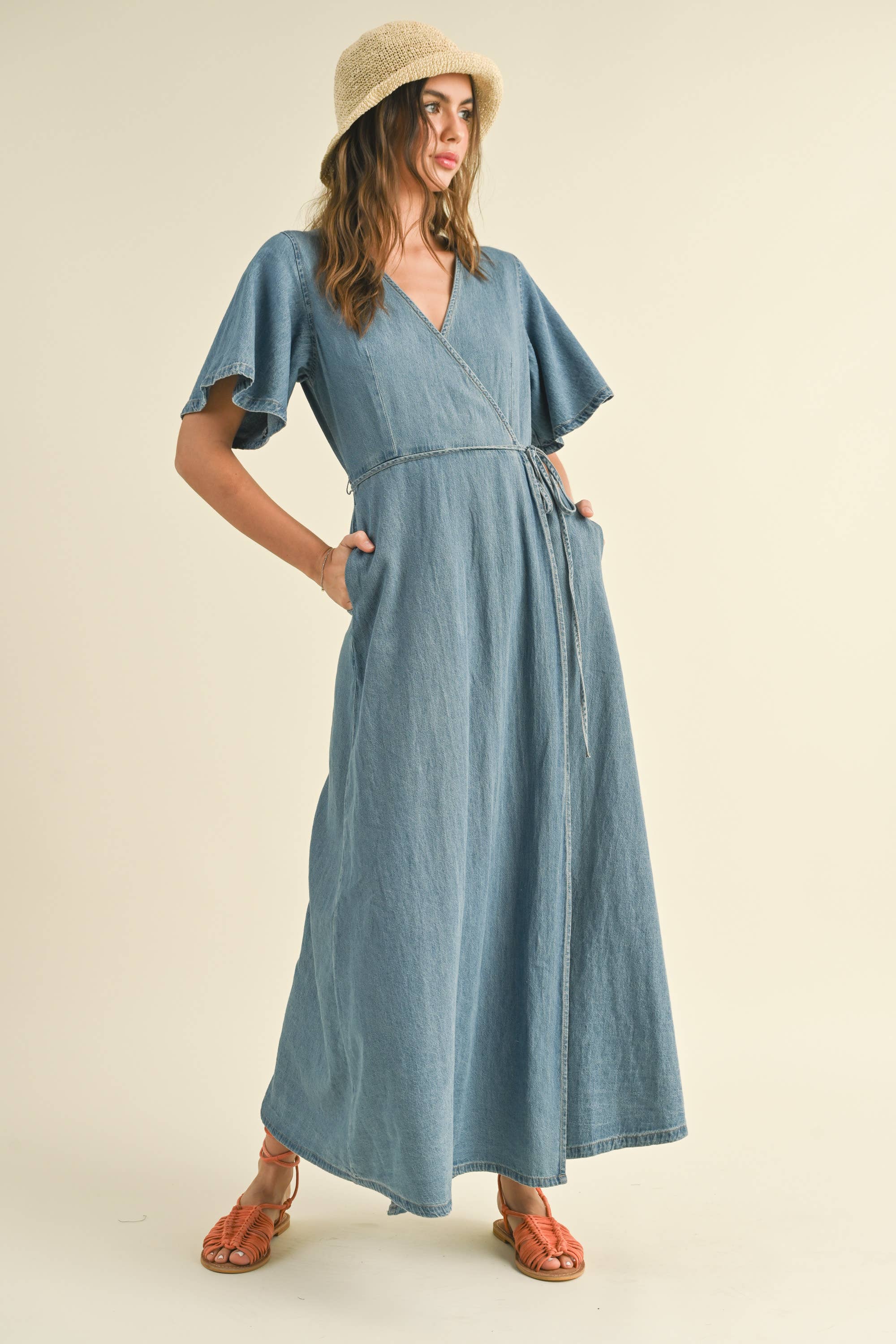 Denim Wrap Dress