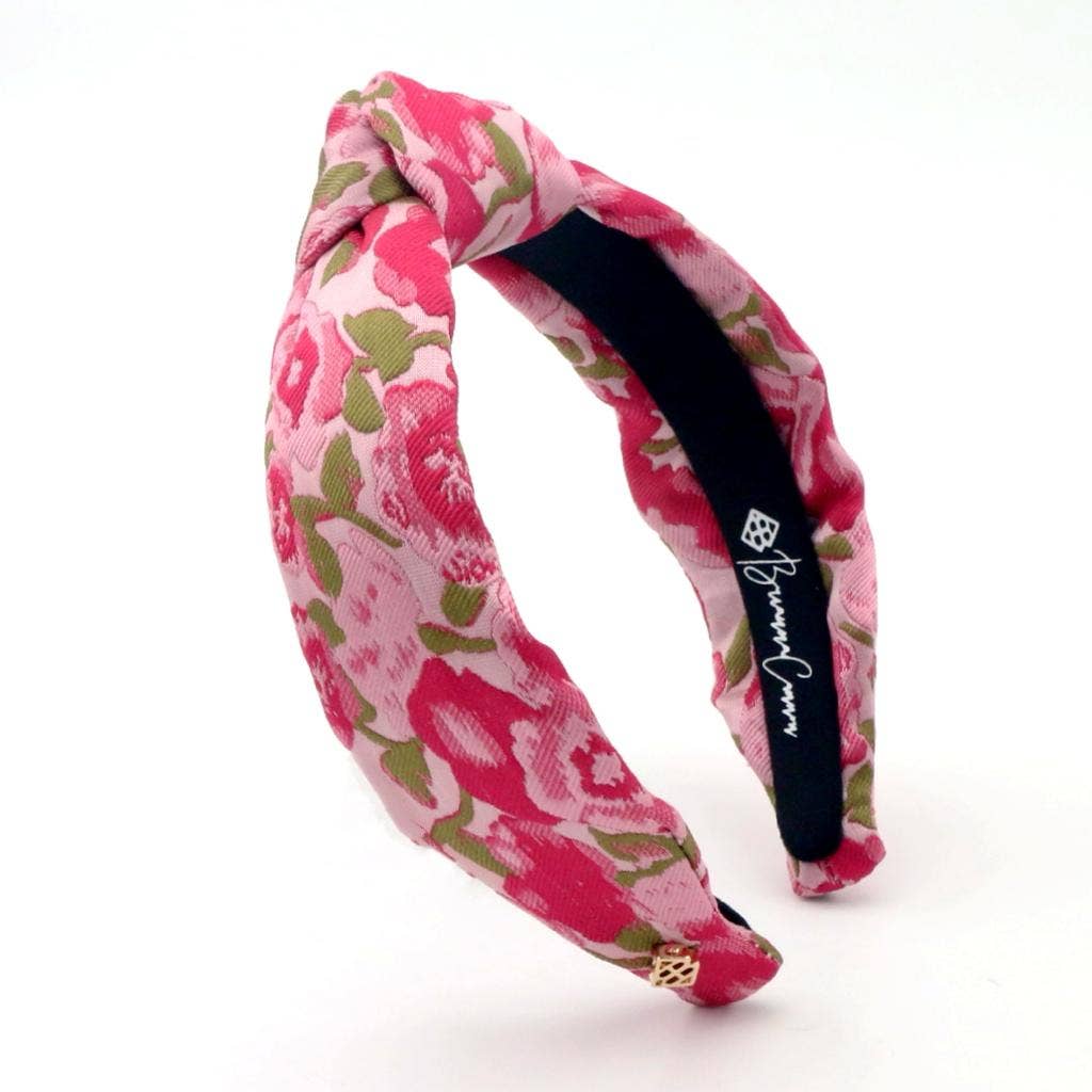 Pink Floral Brocade Headband - Child Size