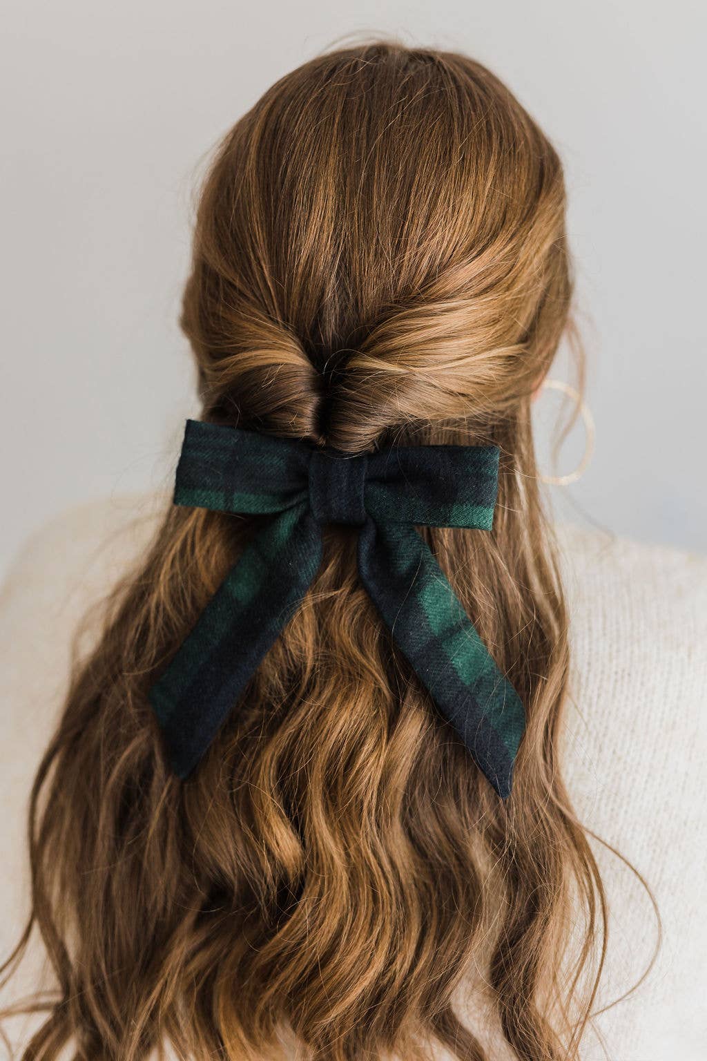 Blackwatch Plaid Flannel Emily Bow Barrette