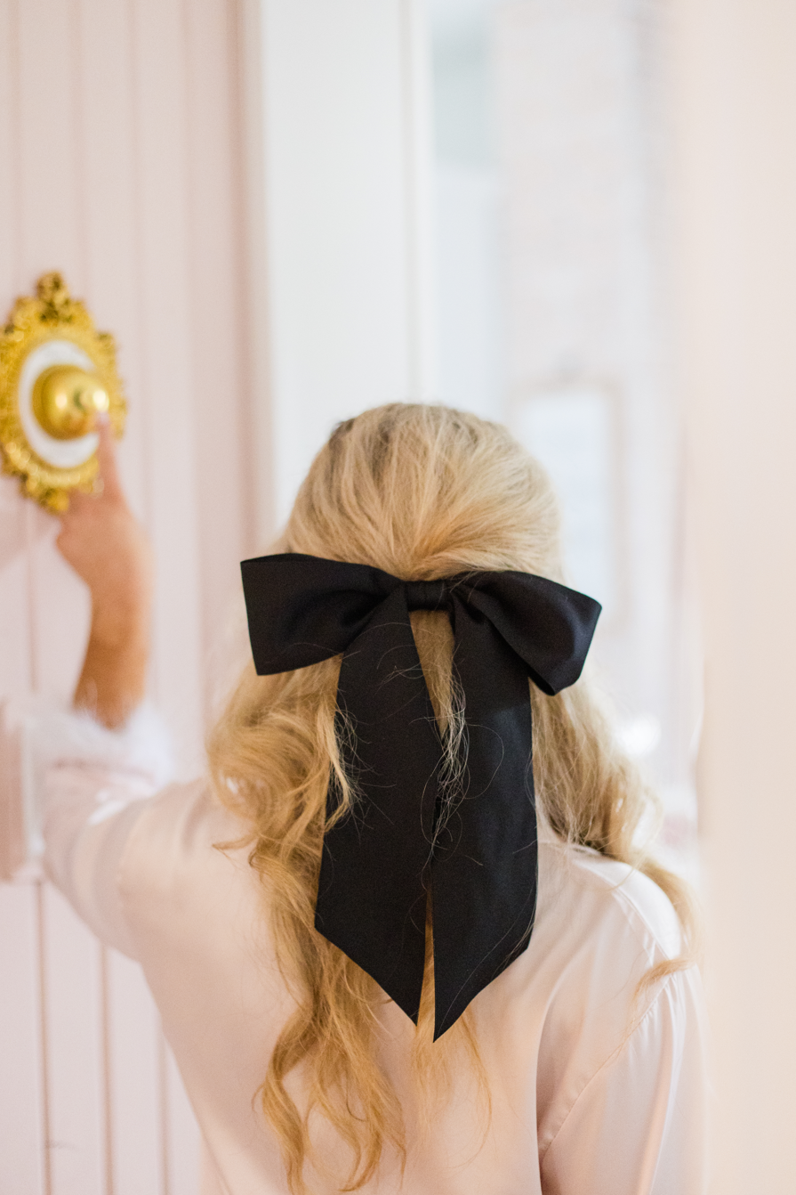 Oversized Matte Satin Bow Barrette