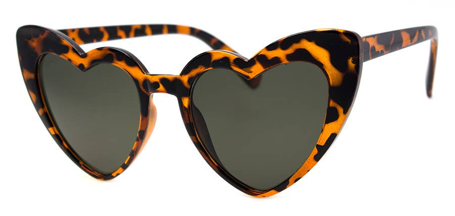 Heart Shaped Sunglasses: Tortoise