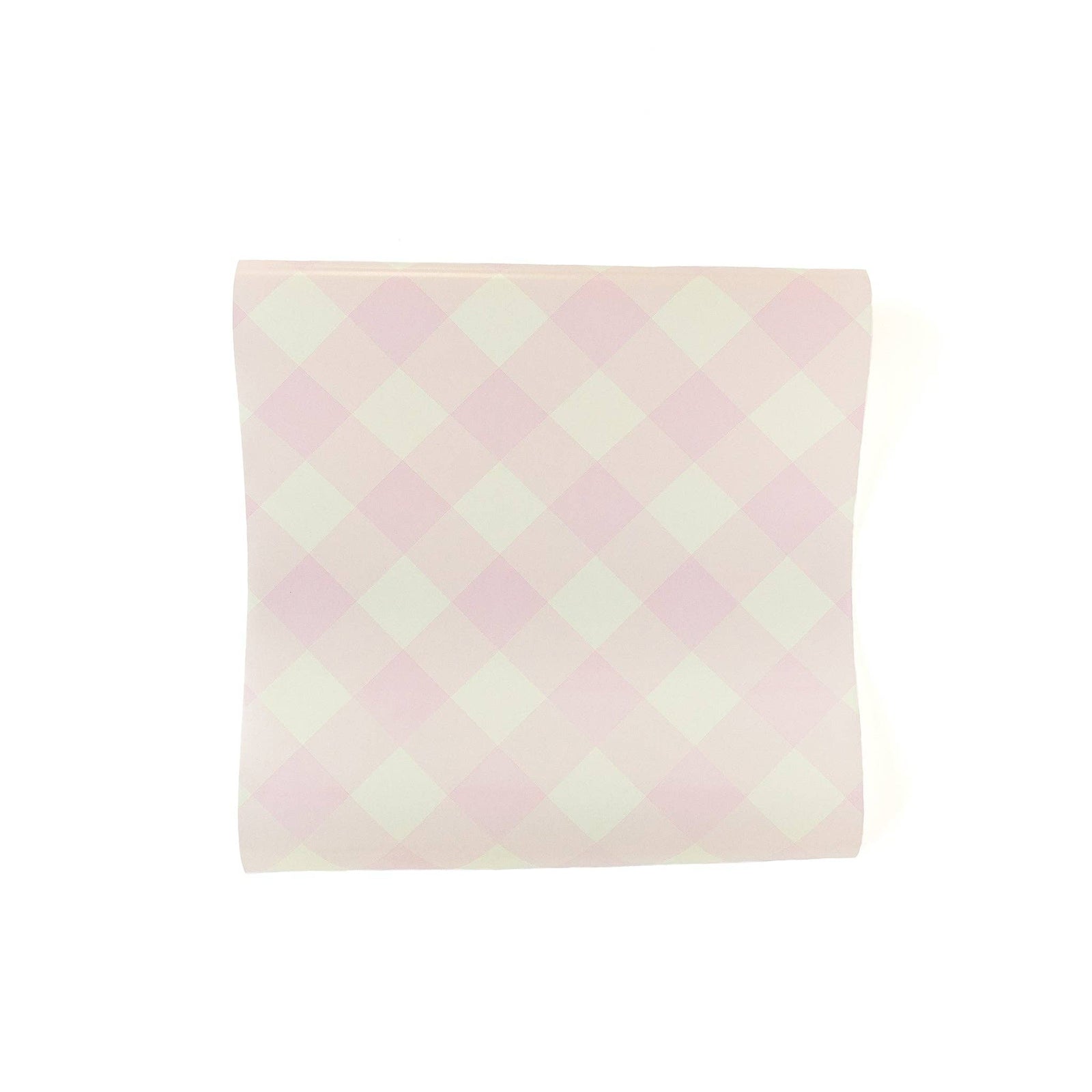 Pink Gingham Paper Table Runner