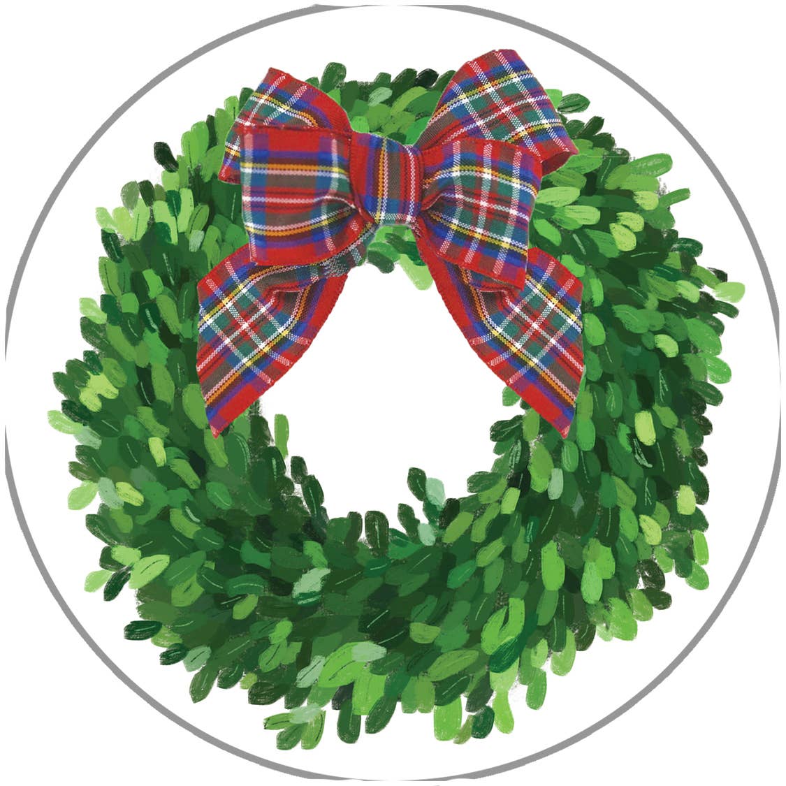 Tartan Wreath Paper Gift Tags | Set of 20