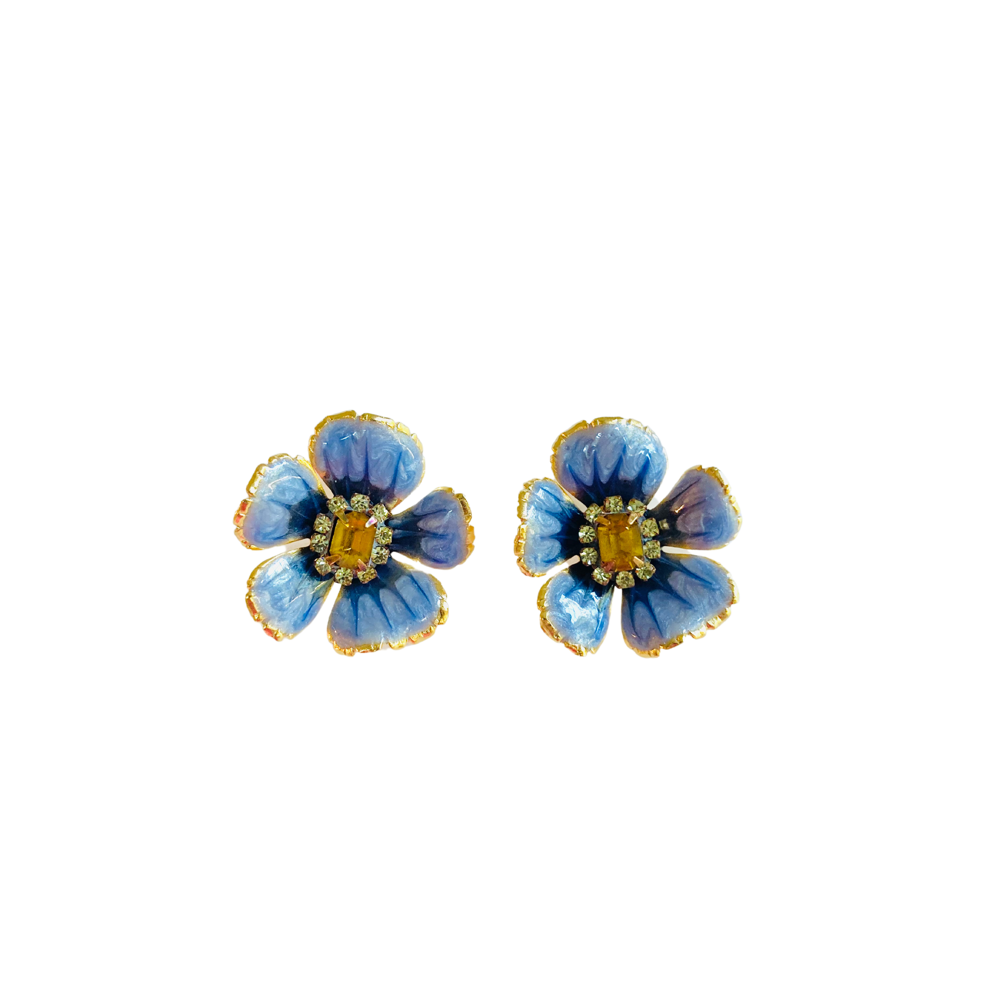 Hand-painted Floral Statement Earrings